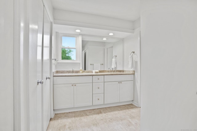 738 Heritage Vlg Unit B, Southbury, CT 06488 - full bath featuring double vanity and recessed lighting