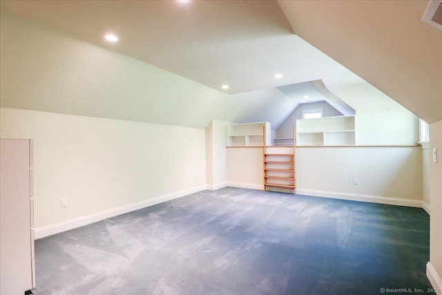 12 Fox Run, Sherman, CT 06784 - bonus room featuring vaulted ceiling, carpet, baseboards, and recessed lighting