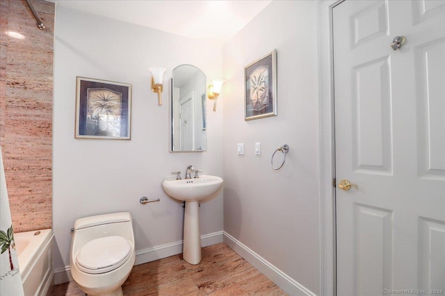 12 Fox Run, Sherman, CT 06784 - bathroom with toilet, a bathtub, baseboards, and a shower