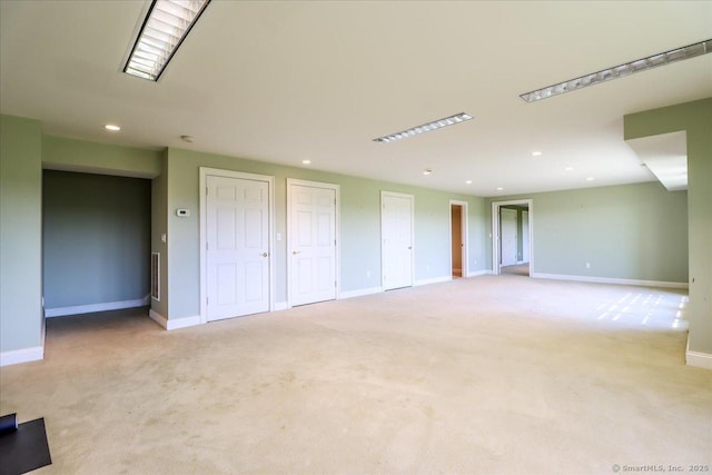 12 Fox Run, Sherman, CT 06784 - unfurnished living room with recessed lighting, baseboards, and light carpet