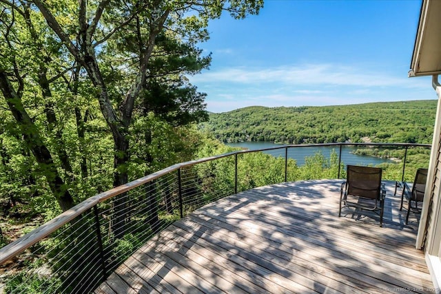 12 Fox Run, Sherman, CT 06784 - deck with a view of trees and a water view
