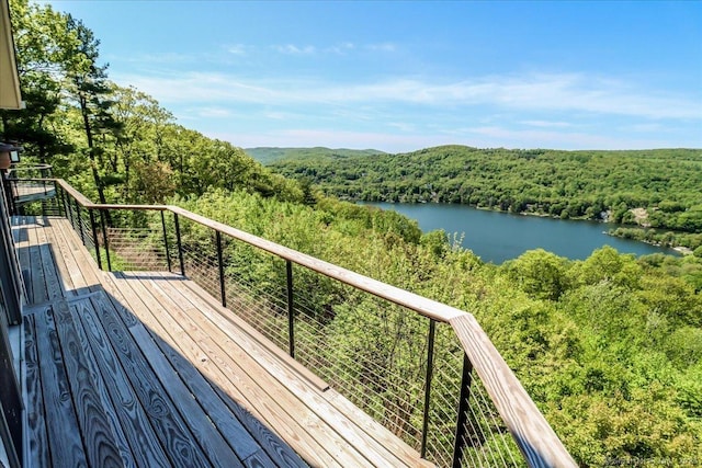 12 Fox Run, Sherman, CT 06784 - wooden terrace featuring a water view and a view of trees