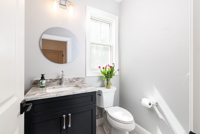 81 Nelson Dr, Burlington, CT 06013 - half bath featuring vanity, toilet, and baseboards