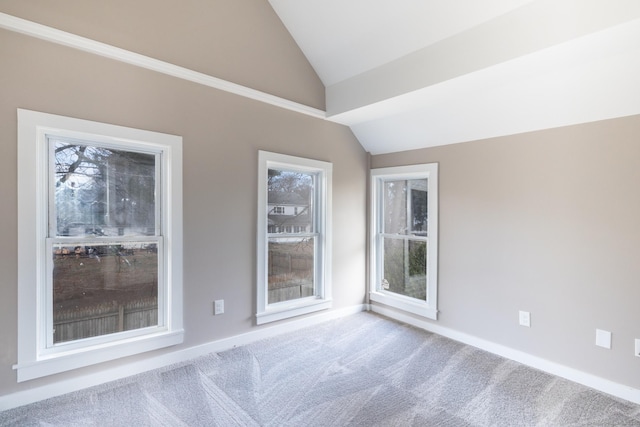 33 Prince St, Bristol, CT 06010 - carpeted spare room with lofted ceiling, baseboards, and plenty of natural light