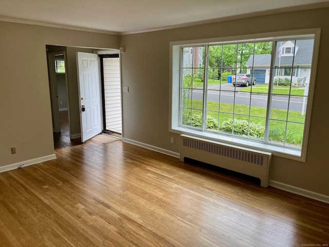219 French St, Bristol, CT 06010 - spare room featuring radiator, healthy amount of natural light, baseboards, and crown molding