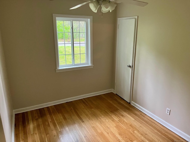 219 French St, Bristol, CT 06010 - spare room with a ceiling fan, baseboards, and light wood-type flooring