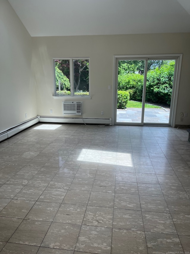 16 Neponsit St, Stamford, CT 06902 - tiled empty room featuring a wall unit AC and baseboards
