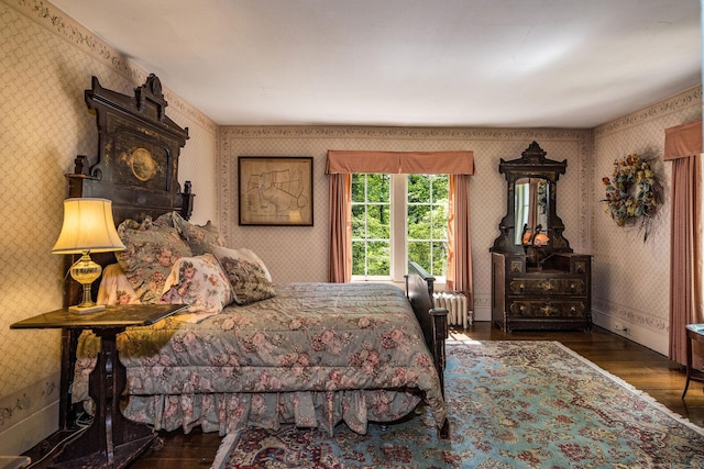 30 Meeting House Ln, Madison, CT 06443 - bedroom with wallpapered walls, wood finished floors, and radiator heating unit