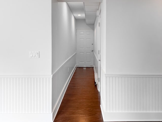 70 Strawberry Hill Ave Unit 5Gr4, Stamford, CT 06902 - hall with a wainscoted wall and dark wood-style floors