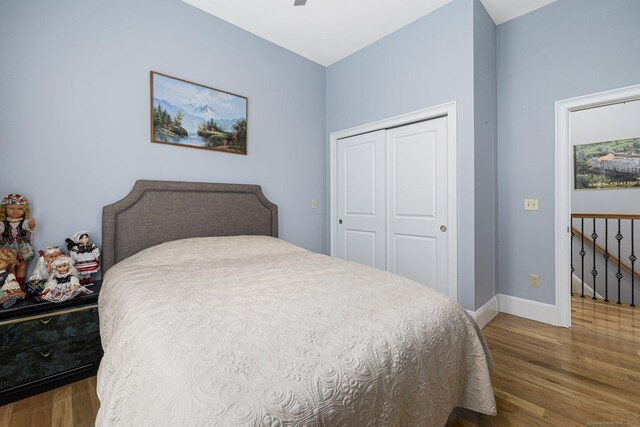 194 Killdeer Rd, Webster, MA 01570 - bedroom with wood finished floors, a closet, and baseboards