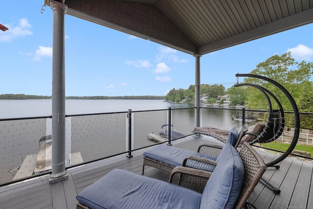194 Killdeer Rd, Webster, MA 01570 - wooden terrace featuring a water view