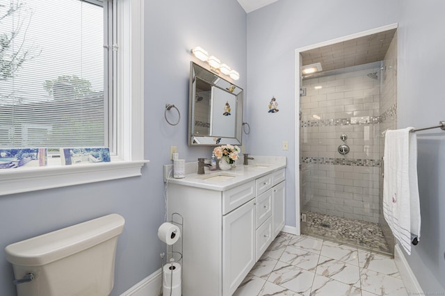 194 Killdeer Rd, Webster, MA 01570 - full bathroom with a shower stall, marble finish floors, and plenty of natural light