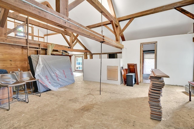29 Walnut St, Winchester, CT 06098 - miscellaneous room with high vaulted ceiling and beam ceiling