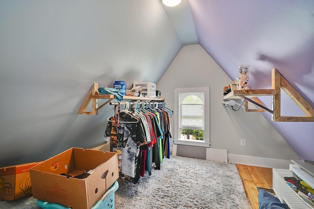 29 Walnut St, Winchester, CT 06098 - walk in closet featuring vaulted ceiling and wood finished floors