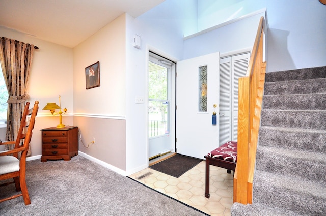443 S Main St Unit 34, Manchester, CT 06040 - entrance foyer featuring stairs, baseboards, and carpet flooring