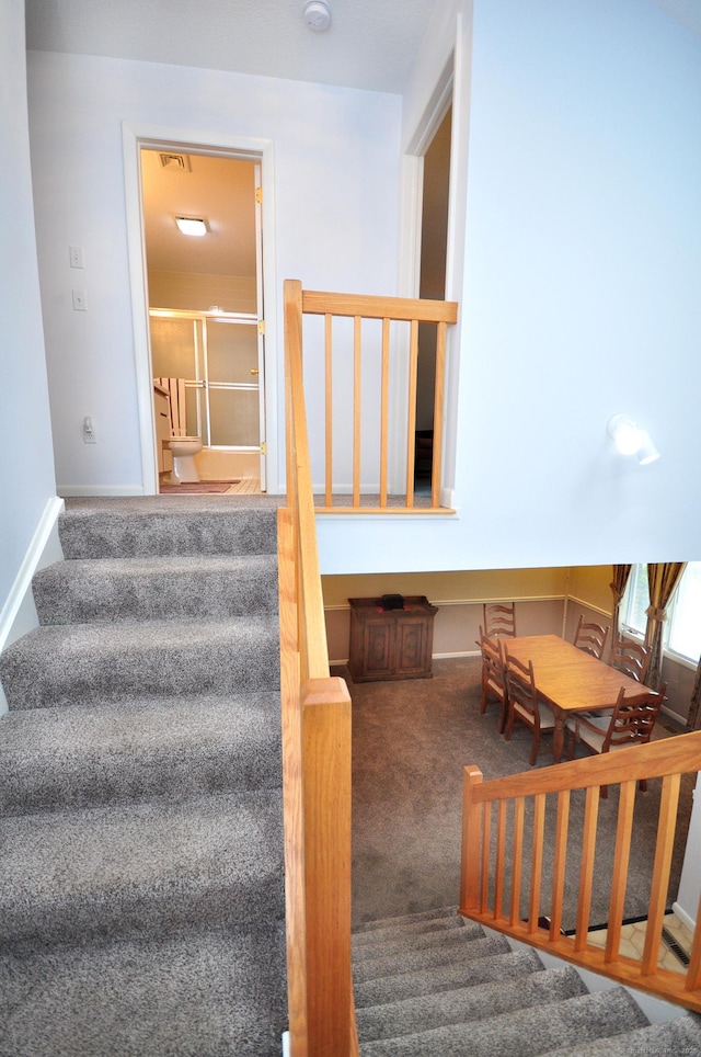 443 S Main St Unit 34, Manchester, CT 06040 - stairway with carpet floors and baseboards