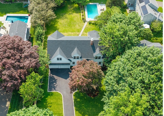 181 Highland Ave, Norwalk, CT 06853 - view from above of property with a pool area