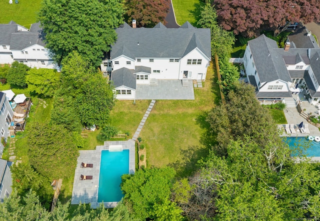 181 Highland Ave, Norwalk, CT 06853 - aerial view of property and surrounding area with a pool area