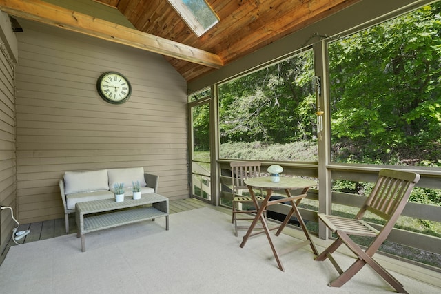 17 Hollow Tree Ln Unit 17, Monroe, CT 06468 - sunroom / solarium featuring a skylight and lofted ceiling