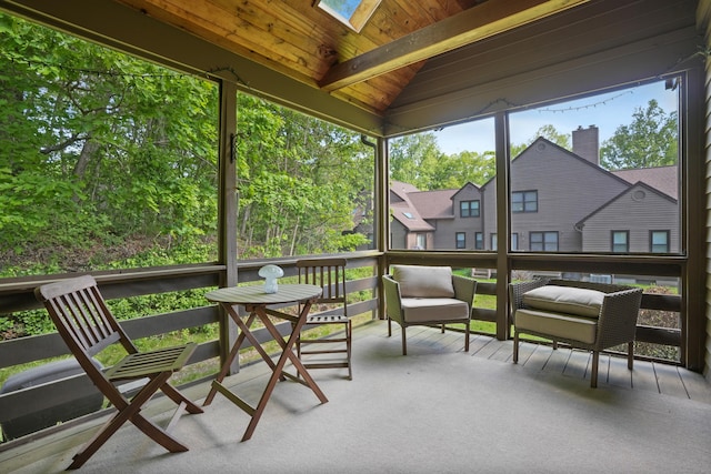 17 Hollow Tree Ln Unit 17, Monroe, CT 06468 - sunroom with a skylight and lofted ceiling