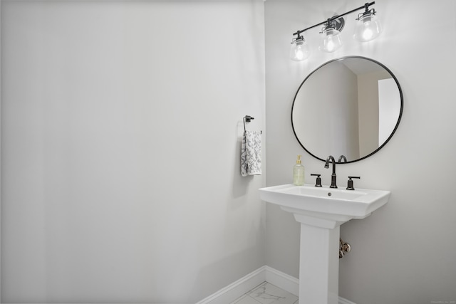 17 Hollow Tree Ln Unit 17, Monroe, CT 06468 - bathroom featuring baseboards and marble look tiles