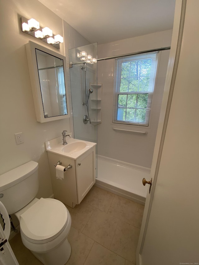 154 Wall St, Meriden, CT 06475 - full bath with toilet, a shower, tile patterned flooring, and vanity