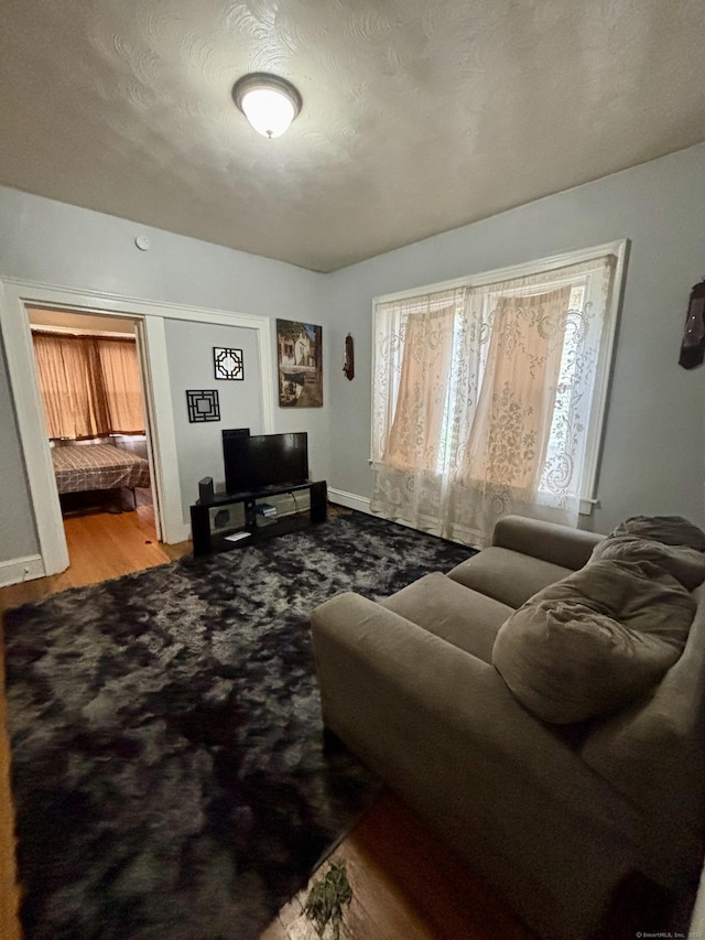 40 Dewey St, New Britain, CT 06051 - living area featuring wood finished floors and baseboards