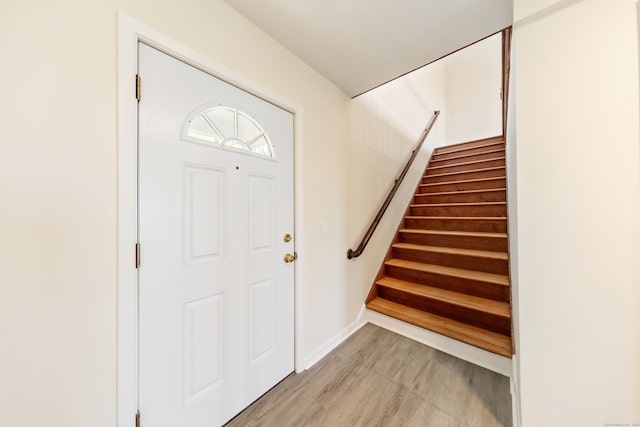 24 Newtown Tpke, Redding, CT 06896 - entrance foyer featuring stairs, light wood-style flooring, and baseboards