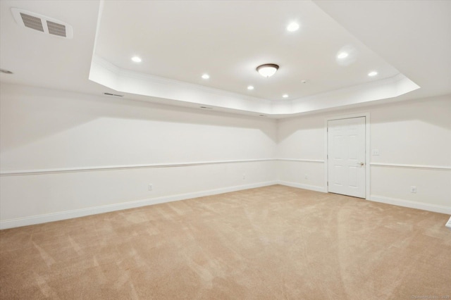 7 Wyndemere Unit 7, Avon, CT 06001 - finished basement featuring light carpet, crown molding, recessed lighting, and baseboards