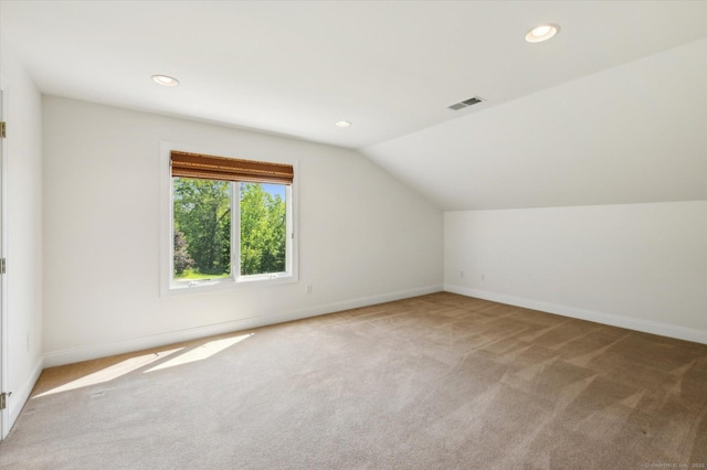 7 Wyndemere Unit 7, Avon, CT 06001 - bonus room featuring carpet floors, baseboards, vaulted ceiling, and recessed lighting