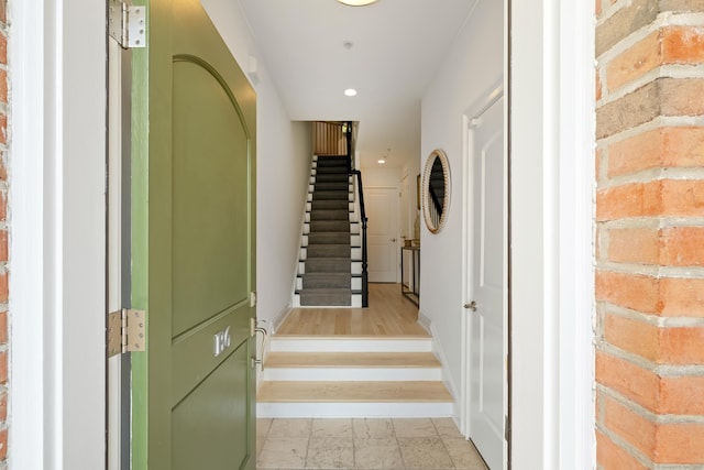 442 Main Ave Unit 18 B6, Norwalk, CT 06851 - stairs with baseboards and recessed lighting