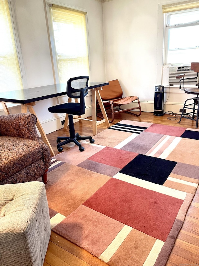 674 Williams St, New London, CT 06320 - workout area featuring wood finished floors and cooling unit