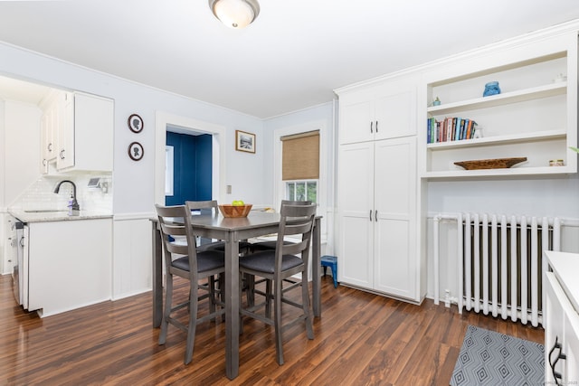 2 Middle Ln, Simsbury, CT 06070 - dining area featuring radiator heating unit and dark wood-style floors