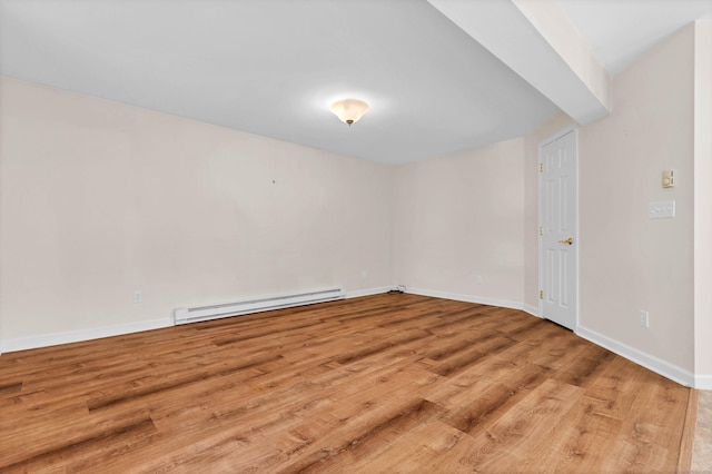 2 Lakeview Cir E, Lyme, CT 06357 - empty room with a baseboard radiator, light wood-type flooring, and baseboards