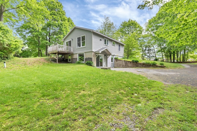 2 Lakeview Cir E, Lyme, CT 06357 - view of front of property with a wooden deck and driveway