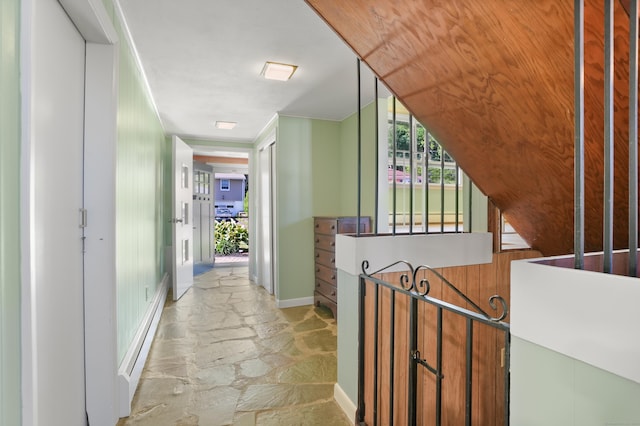 101 Rosengarten Dr, Waterbury, CT 06704 - hall with stone tile floors and baseboards