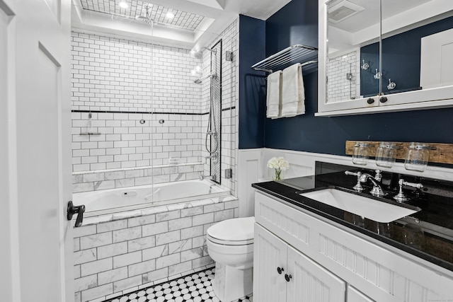 135 Poplar Dr, Cheshire, CT 06410 - bathroom featuring toilet, tiled shower / bath combo, and vanity