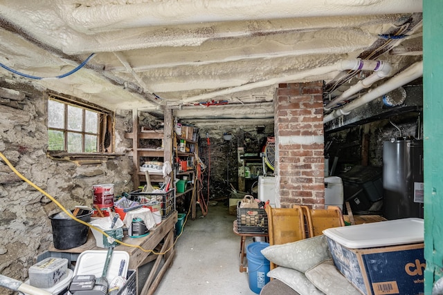 538 Scotland Rd, Norwich, CT 06360 - basement featuring water heater