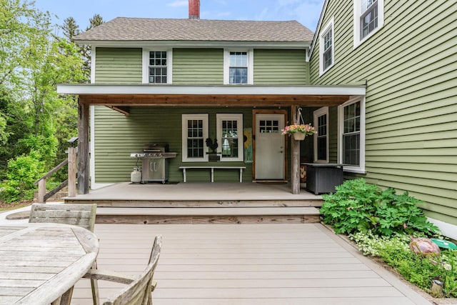 538 Scotland Rd, Norwich, CT 06360 - wooden terrace featuring central AC and grilling area