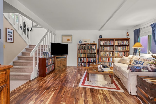 9 Lower Commons Unit 9, Woodbury, CT 06798 - living area featuring wood finished floors and stairs