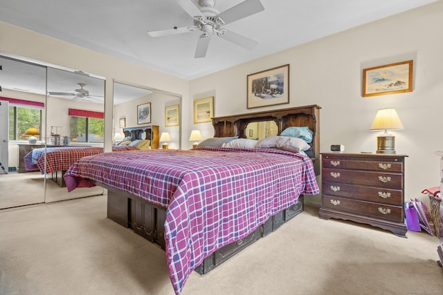 9 Lower Commons Unit 9, Woodbury, CT 06798 - carpeted bedroom with two closets and ceiling fan