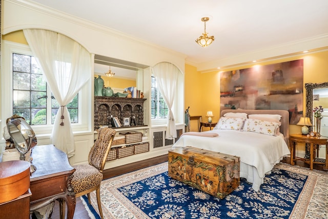 182 Fern St Apt 4, West Hartford, CT 06119 - bedroom with ornamental molding and wood finished floors