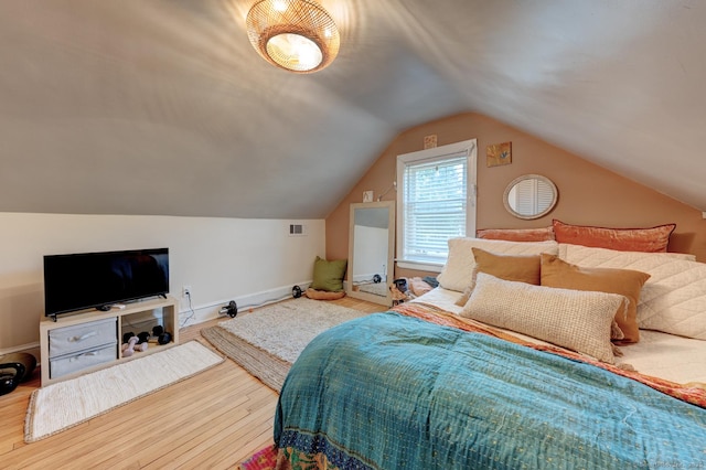 21 Elm St, Southington, CT 06479 - bedroom with wood finished floors, vaulted ceiling, and baseboards
