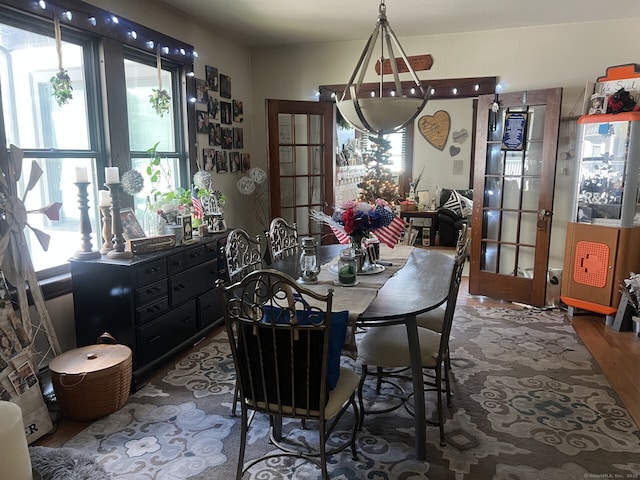66 Seymour Ave, Derby, CT 06418 - dining room with wood finished floors and french doors