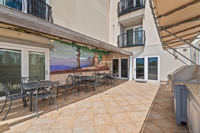461 Bank St Unit 410, New London, CT 06320 - view of patio / terrace with a balcony, outdoor dining area, and grilling area