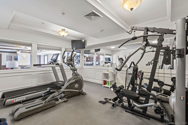 461 Bank St Unit 410, New London, CT 06320 - workout area featuring crown molding and a decorative wall