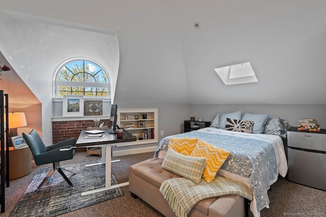 461 Bank St Unit 410, New London, CT 06320 - carpeted bedroom with a skylight and vaulted ceiling