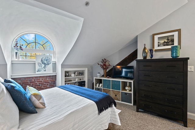 461 Bank St Unit 410, New London, CT 06320 - carpeted bedroom with vaulted ceiling
