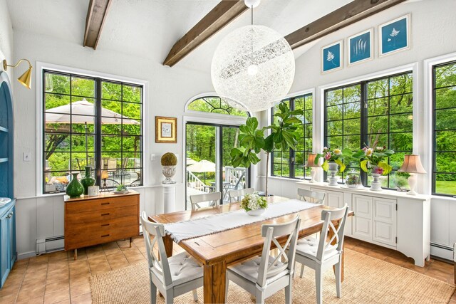 19 Pheasant Ridge Rd, Redding, CT 06896 - dining room featuring a baseboard heating unit and light tile patterned flooring