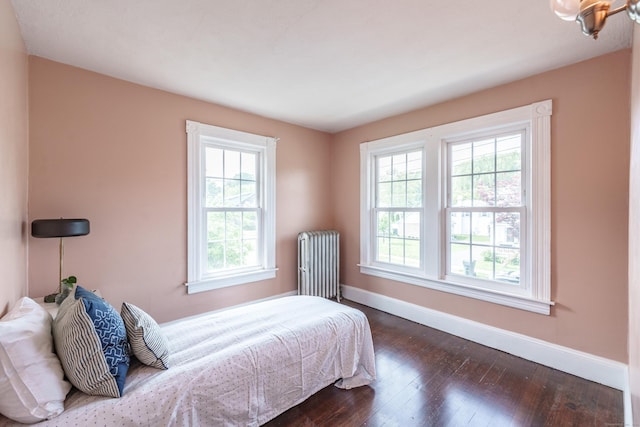 36 Whiton St, Windsor Locks, CT 06096 - bedroom featuring radiator, baseboards, and dark wood-style flooring